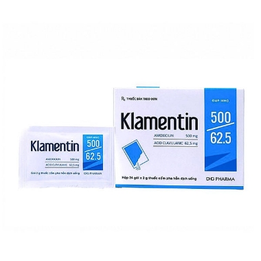 Ảnh của Klamentin 500/62.5 ( H 24 gói ) -(Amoxicilin + acid clavulanic)