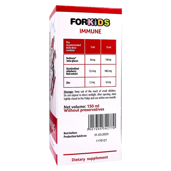 Ảnh của FORKIDS IMMUNE - hỗ trợ miễn dịch và tăng cường sức đề kháng cho bé (chai 150ml)